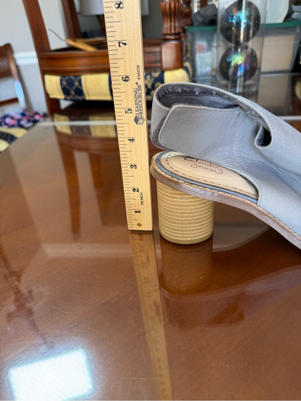 Clarks Gray Open-Toe Slingback Mules - Picture 6 of 7